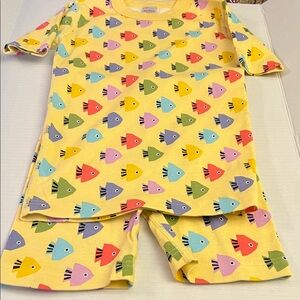 Hanna Andersson Yellow Fish Print Kids Pajamas